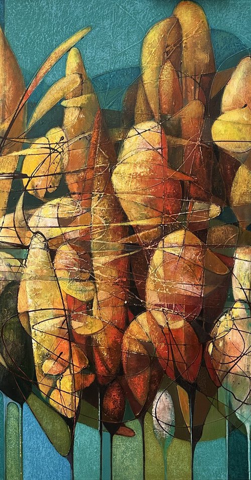 Moonlit Abstract Forest by Hovhannes Avetisyan