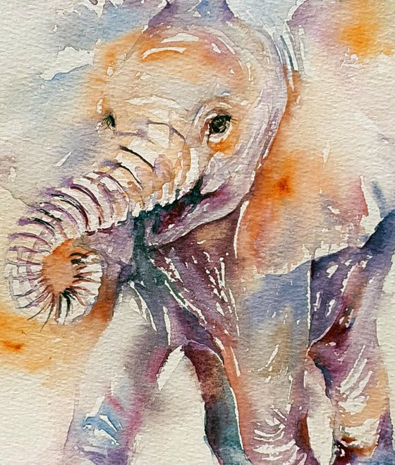 Happy Holly_Baby Elephant Watercolor Painting