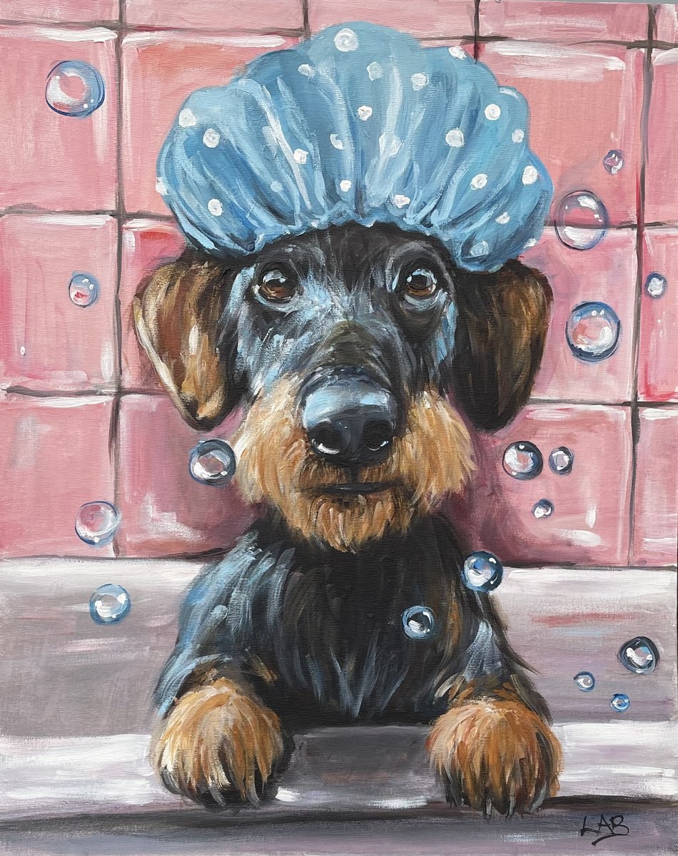 Bath Time By Louise Brown, 16 X 20, Artwork For Sale On Artfinder