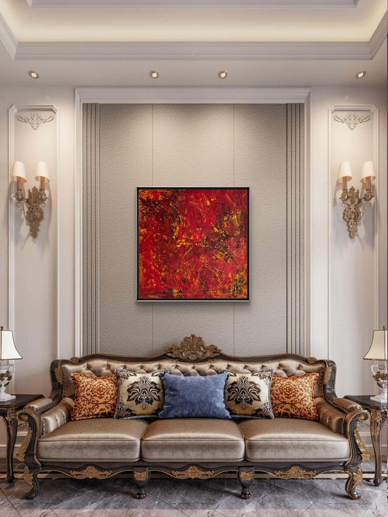„Ember Veil“ 80x80x2 cm