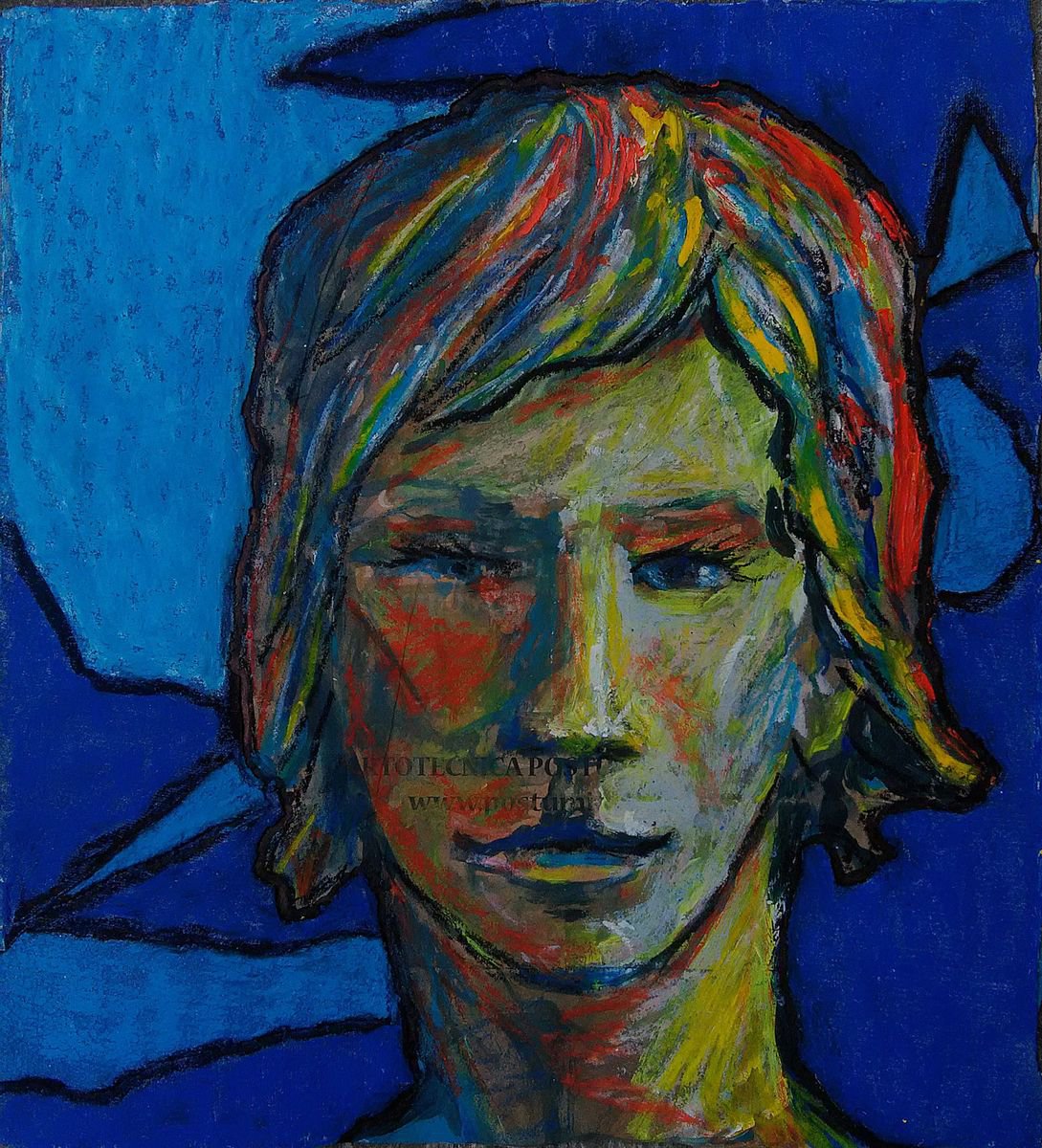 Portrait Painting By Antonio Mele, 14 X 16, Frontal, Original Artwork