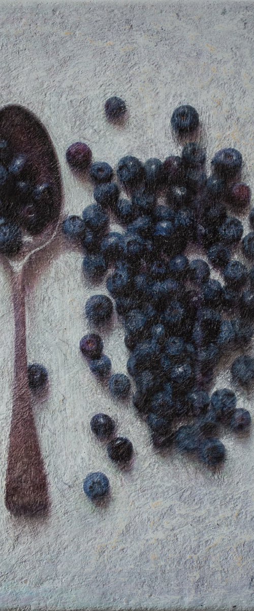 Blueberries and Spoon by Andrejs Ko