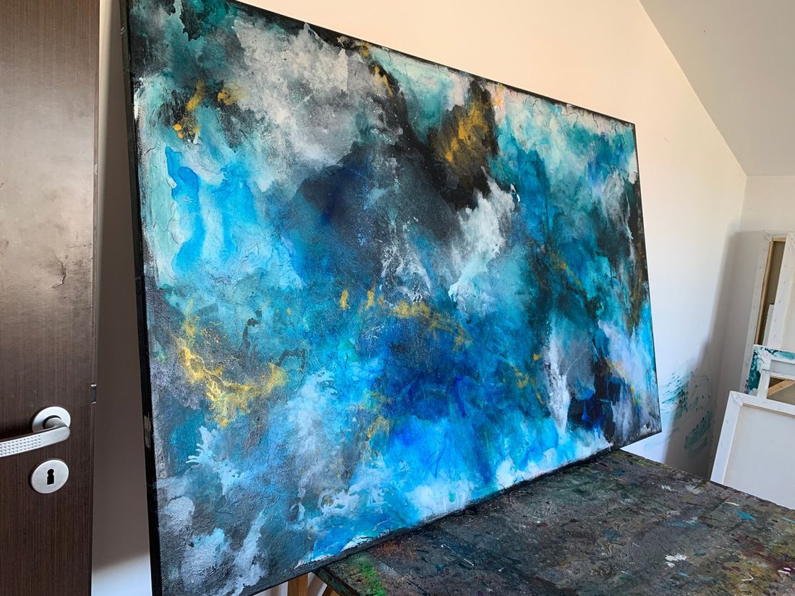 アート・デザイン・音楽 Painting acrylic on canvas 140cmx80cm Abstract Guitar Violin Musical Artwork Saxophone oil