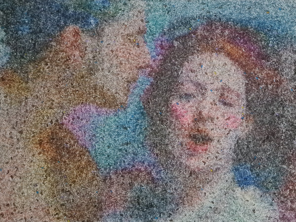 Impressionistic Portrait Collage By Alessio Mazzarulli, 33 X 26, Adults Should Love - 01 (N.656), Original Artwork