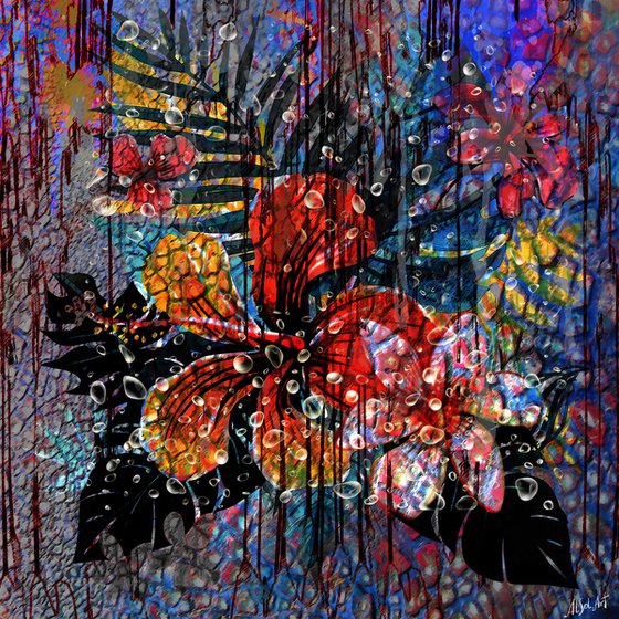 Tropical Flowers at Night