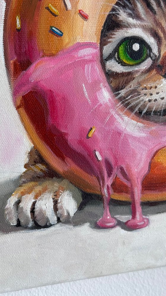 Cat in a Donut