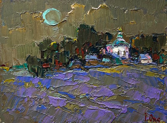 Moonlit night in the village