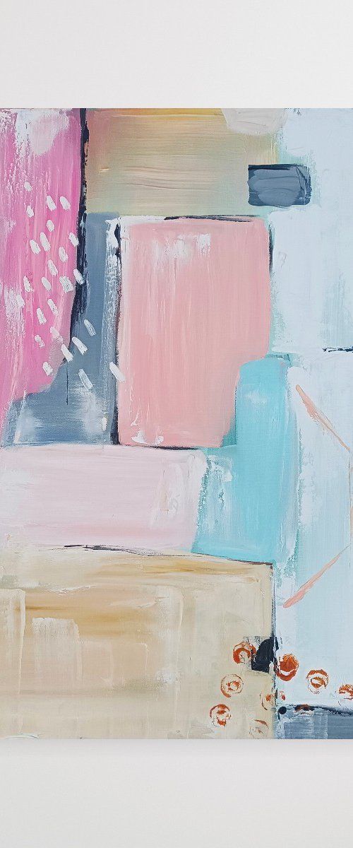 Light Pink Abstract n1 by Evgenia Smirnova