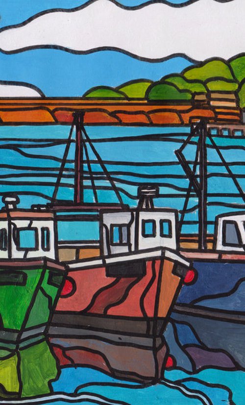 "Fishing boats by the pier, Newlyn harbour" by Tim Treagust