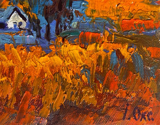 Autumn village evening