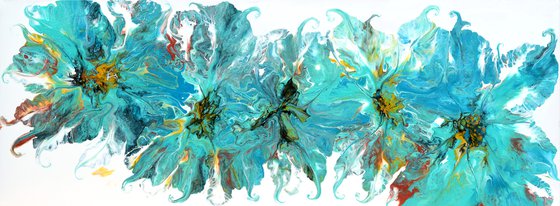 Turquoise Spring - Large Painting 70" x 26"