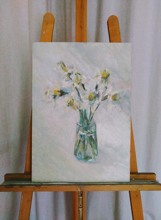 Daffodils. Original oil painting.