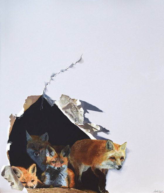 Outfoxed - Extra Large Fox/ Animal Painting