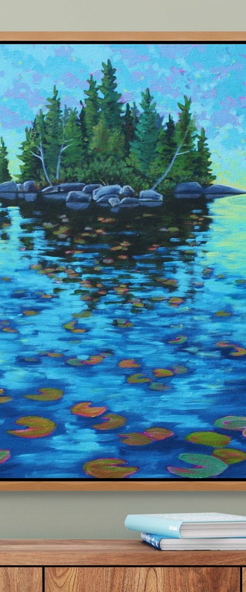 Island with Water Lilies by Sage Mountain Studio