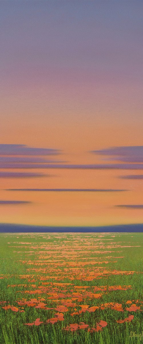 Blushing Sky - Colorful Sunset Landscape by Suzanne Vaughan