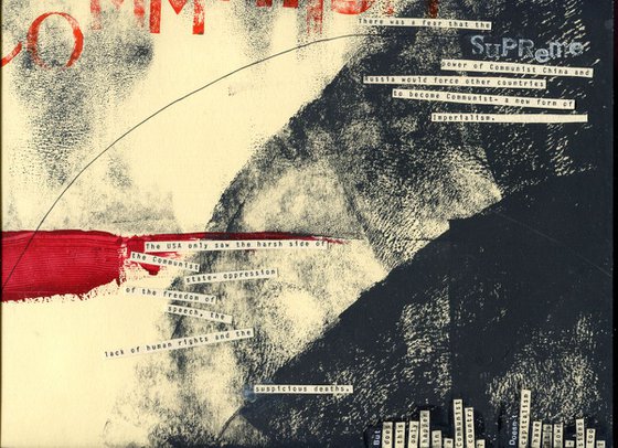 Anti Communism Collage & Letterpress Original Work