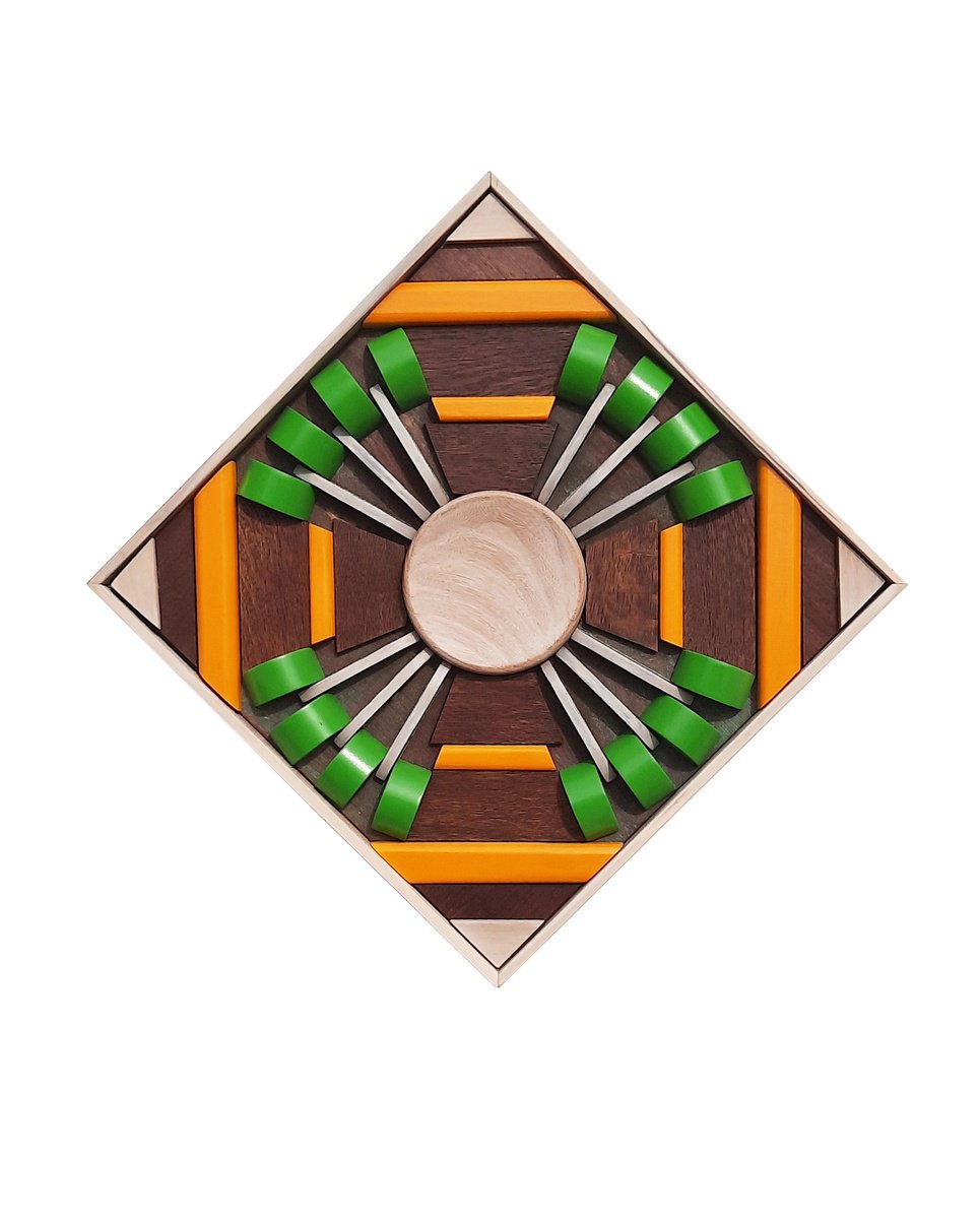 Abstract Relief By George Troyanov, 20 X 20, Windmill, Original Artwork