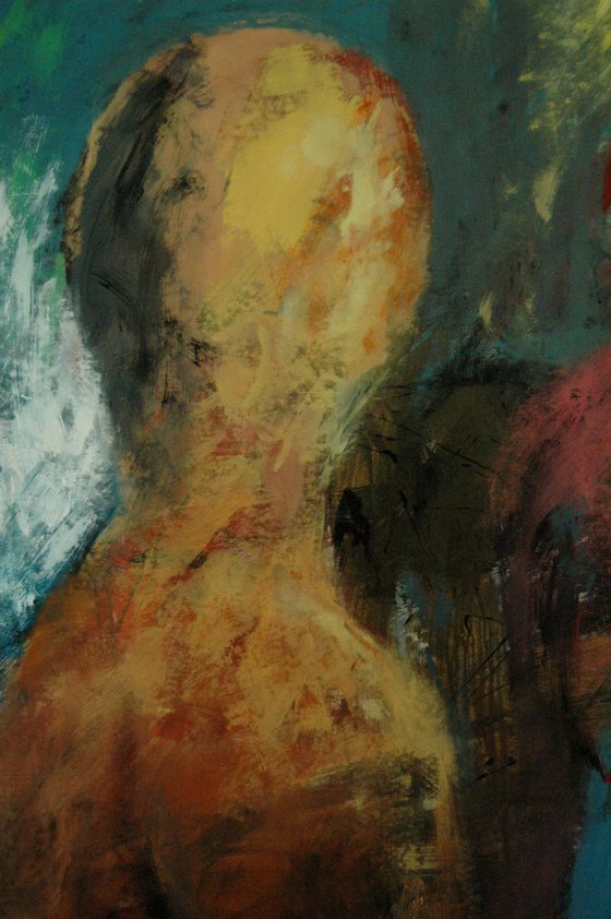 "Long Farewell". XXLarge expressive abstract. 200 x 150 cm.
