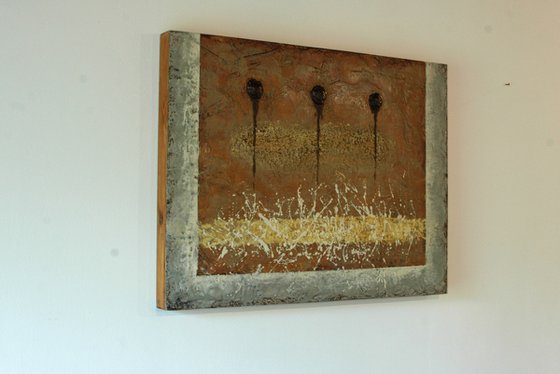 "Triple Invention". Encaustic.