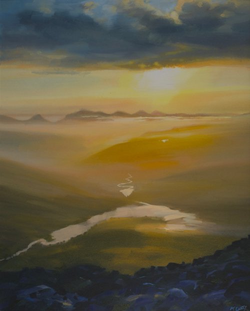 SUNBURST, LOCH CLAIR, TORRIDON by KEVAN MCGINTY