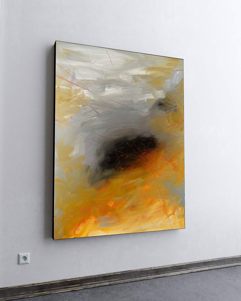 Golden Static By Nemanja Nikolic, 36 X 48, Artwork For Sale On Artfinder
