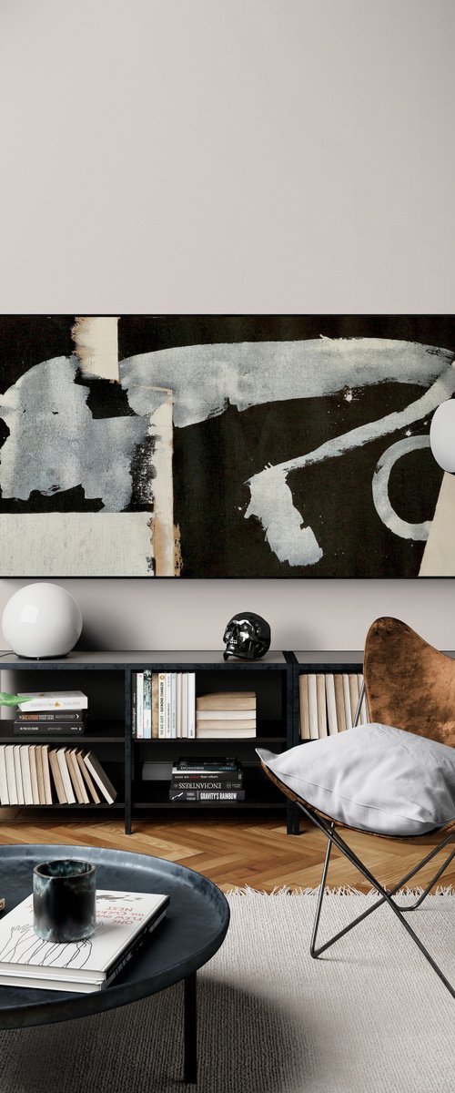 Abstraction No. 2522 black & white XL by Anita Kaufmann
