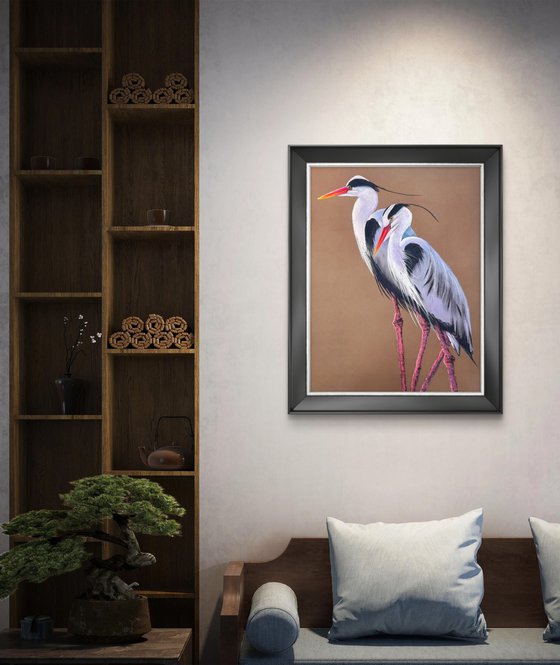 Heron Wader Ardea Hern Stroks