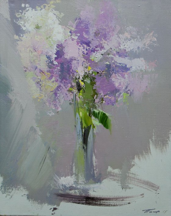 Flower oil painting - Lilacs
