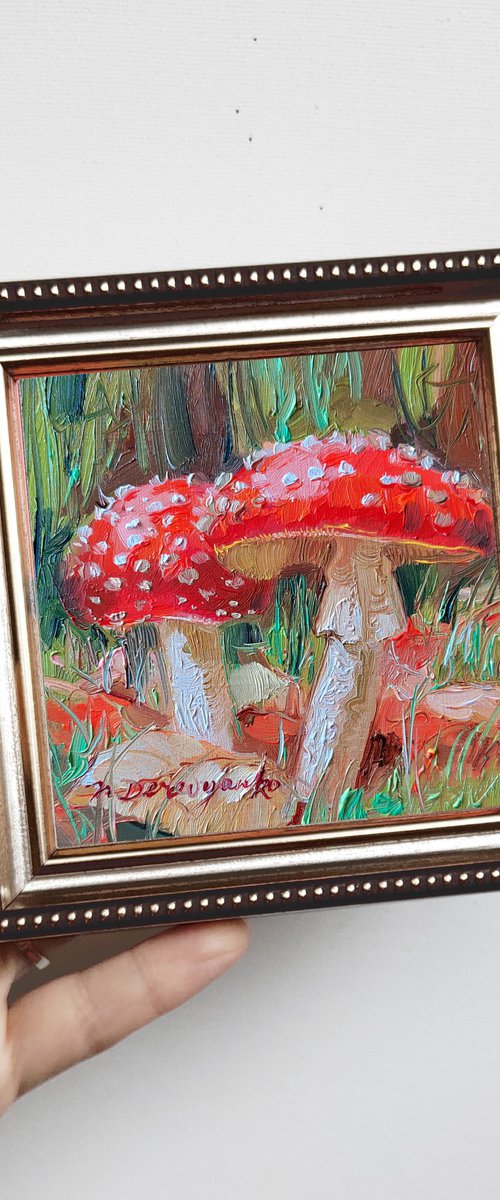 Fly agaric artwork Mushroom by Nataly Derevyanko