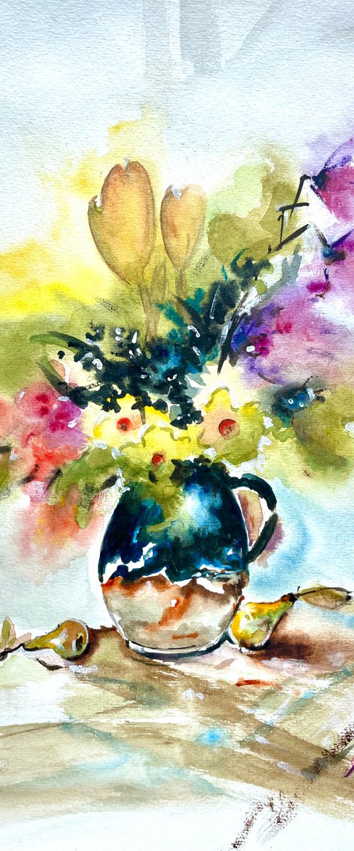 Floral Dance - Watercolour Study- Pooja Verma by Pooja Verma