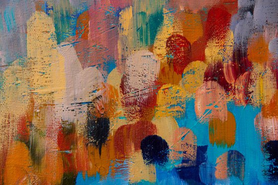 Multiplicité - Original vertical small impressionistic abstract painting - One of a kind