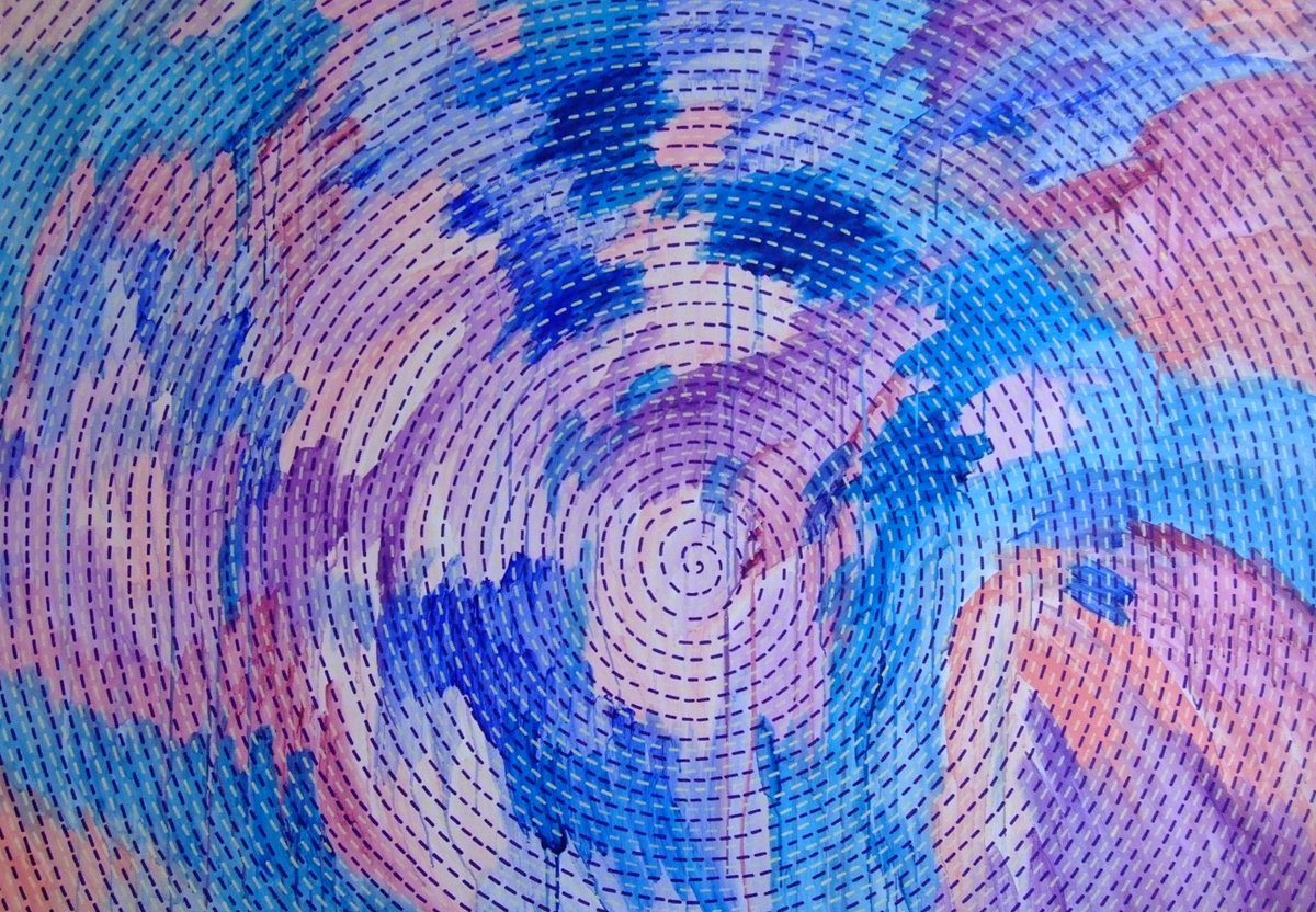 Abstract Acrylic Painting By Marina Krylova, 51 X 35", New Age, Original Artwork