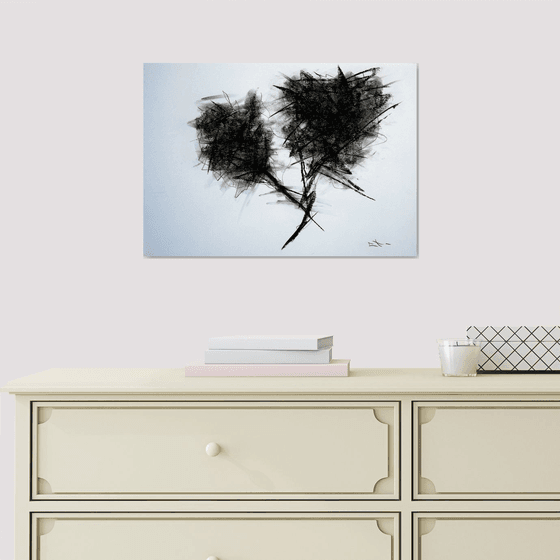 Dessin au fusain, Etude d'arbre, 29,7 x 42 cm