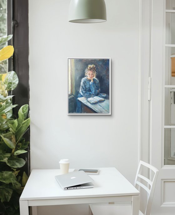 Reading girl art