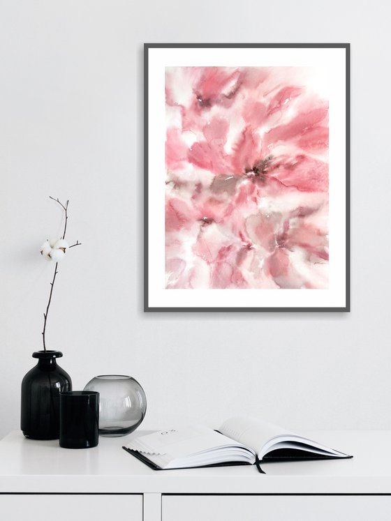 Pink abstract flowers