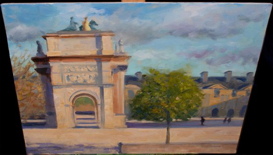 Arc de triomphe du Carrousel Paris architecture impressionist oil painting