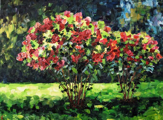 Rose garden large oil painting on canvas