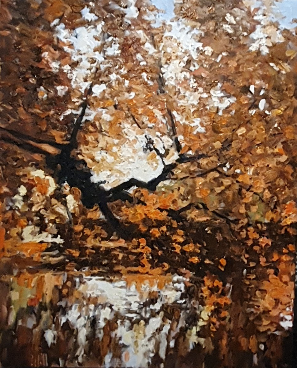 Botanical Oil Painting By Colin Ross Jack, 24 X 30, Forever Autumn, Original Artwork