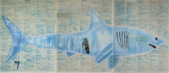 Stop, I'll get out. Shark. (triptych) (2023)