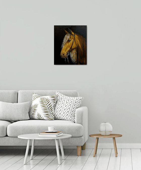 Horse - portrait -oil painting -decor art