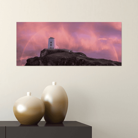 Llanddwyn Lighthouse Sunset Rainbow