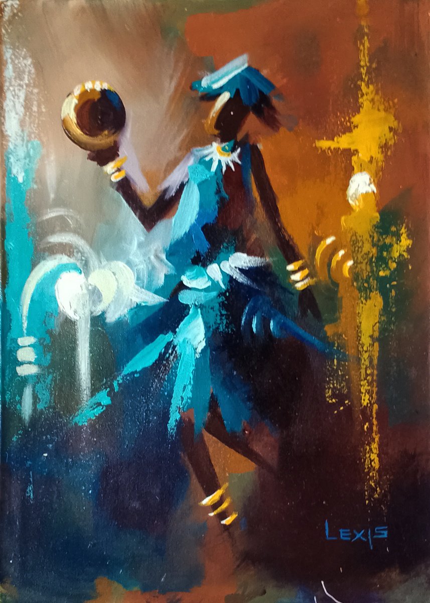 Dance Celebration, African Dance Art By Alex Mensah, 10 X 14, Artwork For Sale On Artfinder