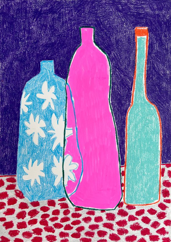 Colorful Bottles on table