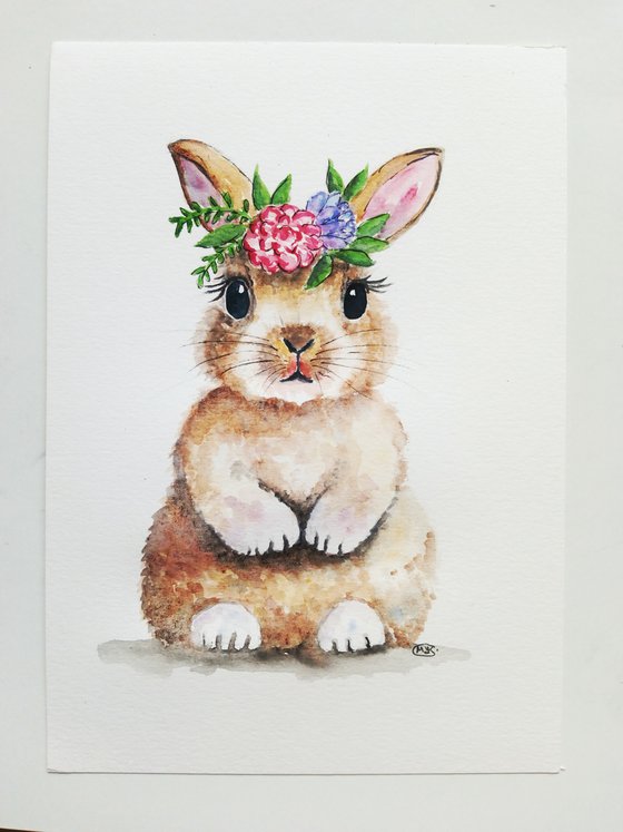 Bunny Rabbit with flowers