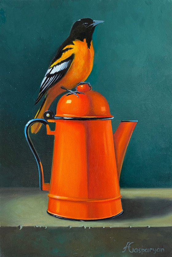Baltimore Oriole Bird Oil Painting