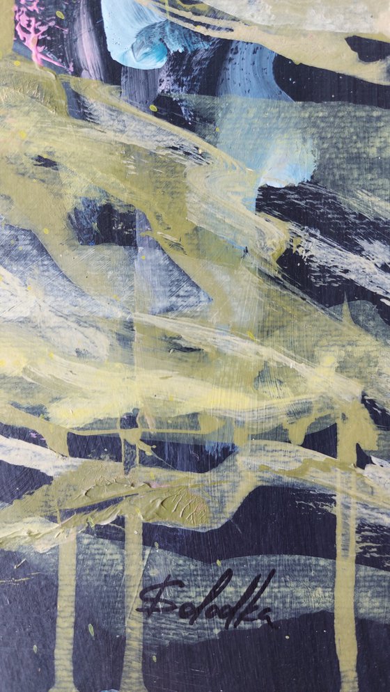 Abstract Floral Triptych on Paper