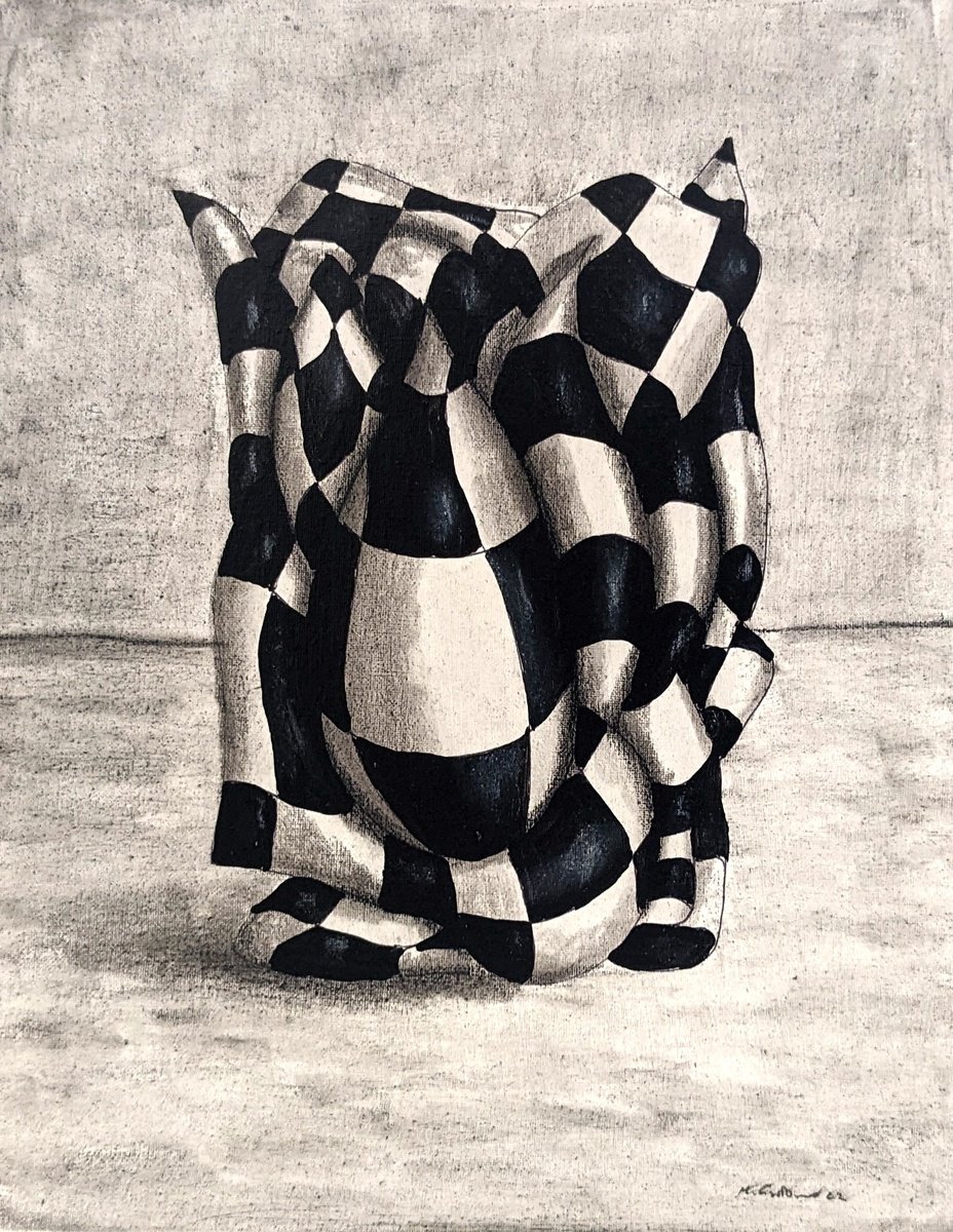 Geometric Abstract Painting By Massimo Castronuovo, 8 X 10", A_015, Original Artwork