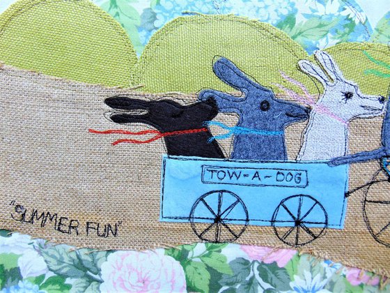 "Summer Fun" - textile collage