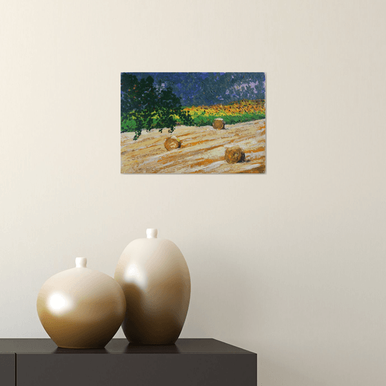 Hay Bale Field /  ORIGINAL PAINTING