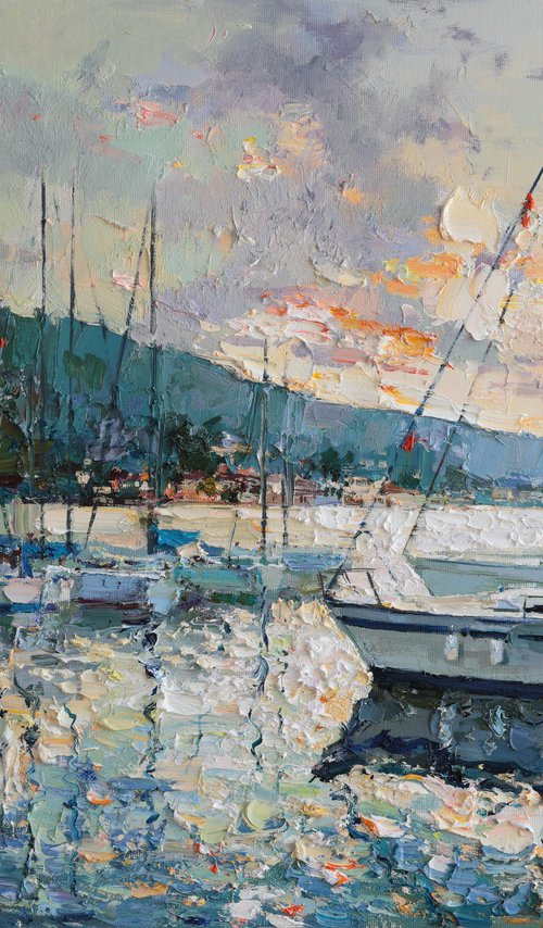 Yachts at Sunset by Anastasiia Valiulina